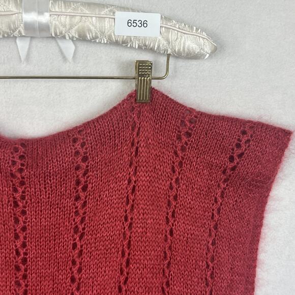 Unbranded Women's Handmade Knit Red Scarf Wool - Picture 2 of 8